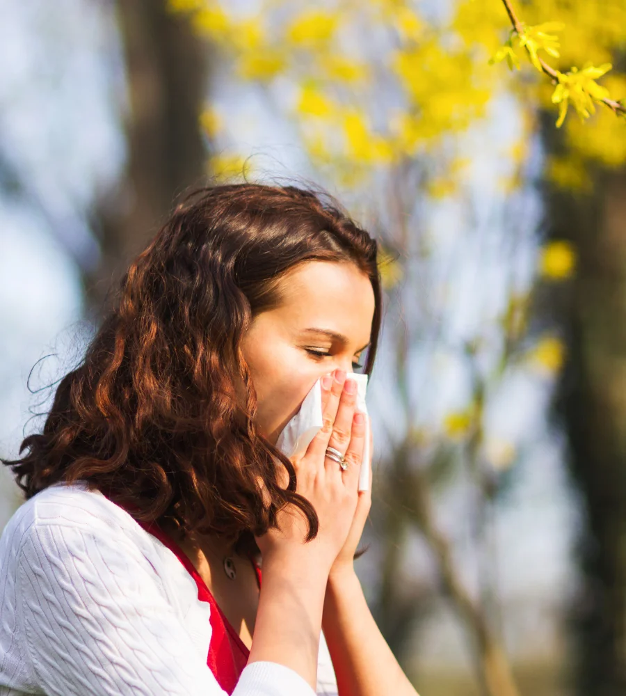 Woman with Allergies